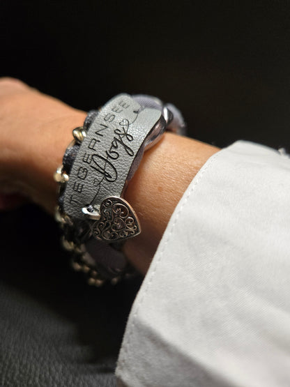 DogMom Armband Anthrazit Steingrau