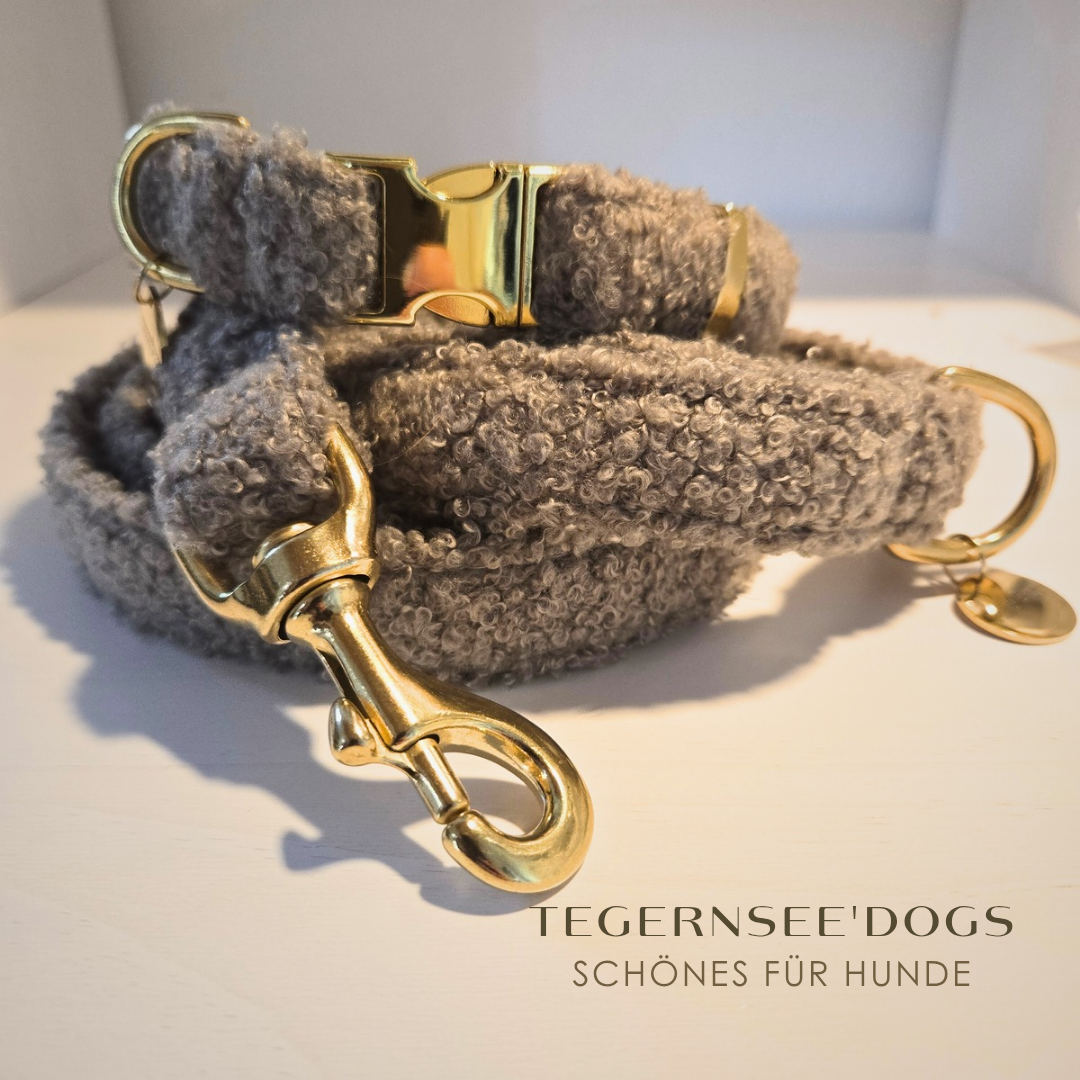 Hundeleine Bouclé Taupe