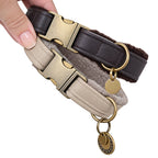 SoftLeder Halsband Cappuccino
