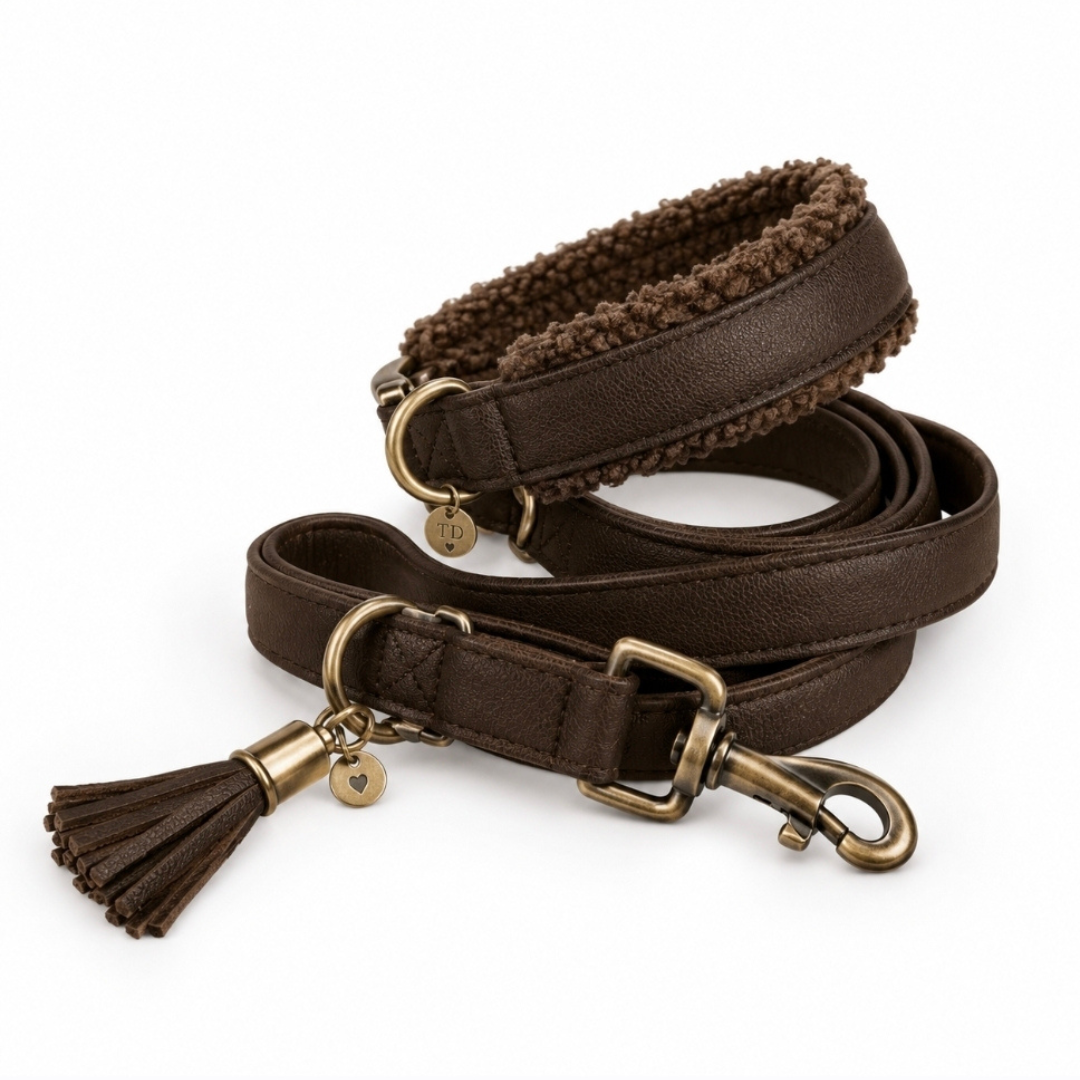 SoftLeder Leine Schokobraun