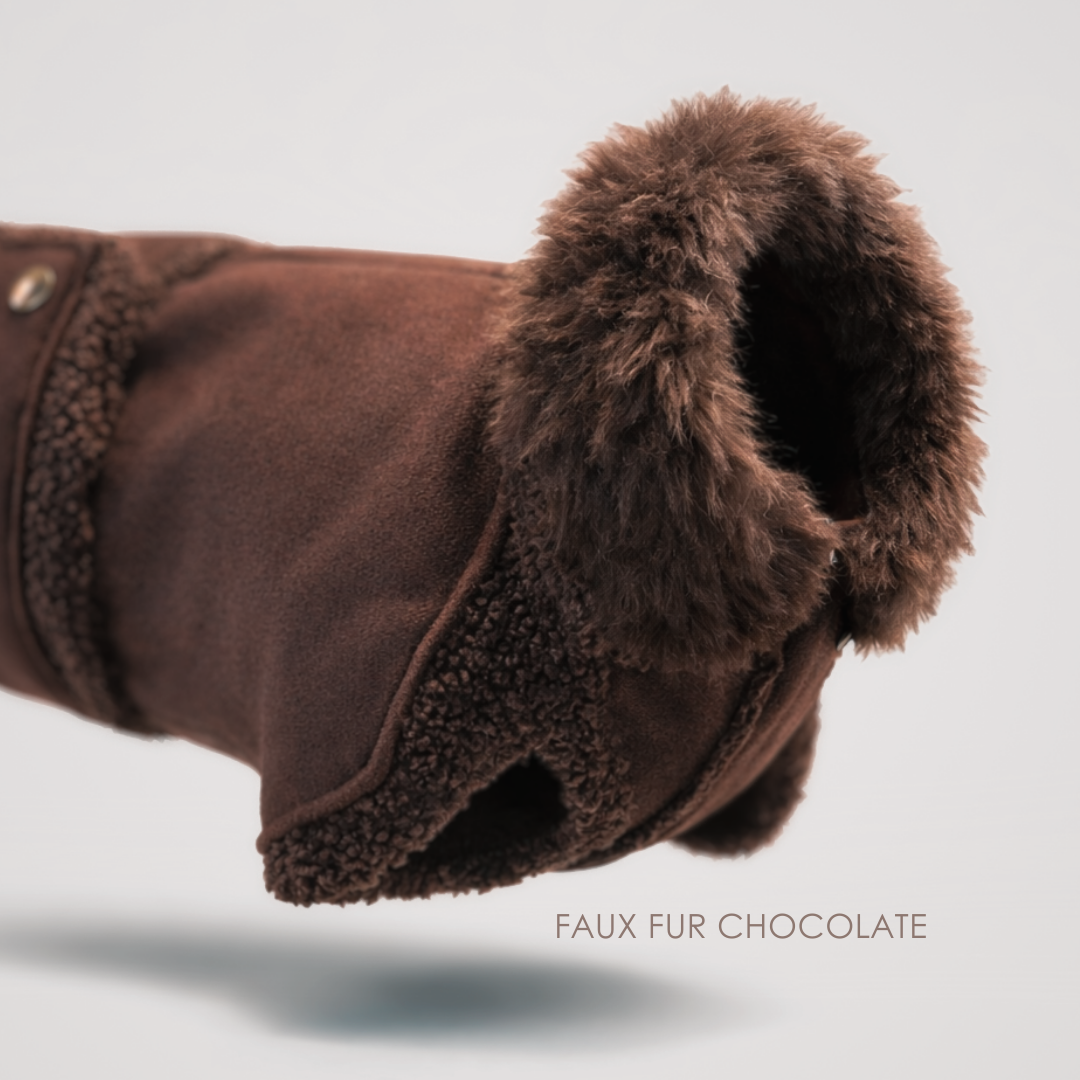 Faux Fur Hundemantel chocolate
